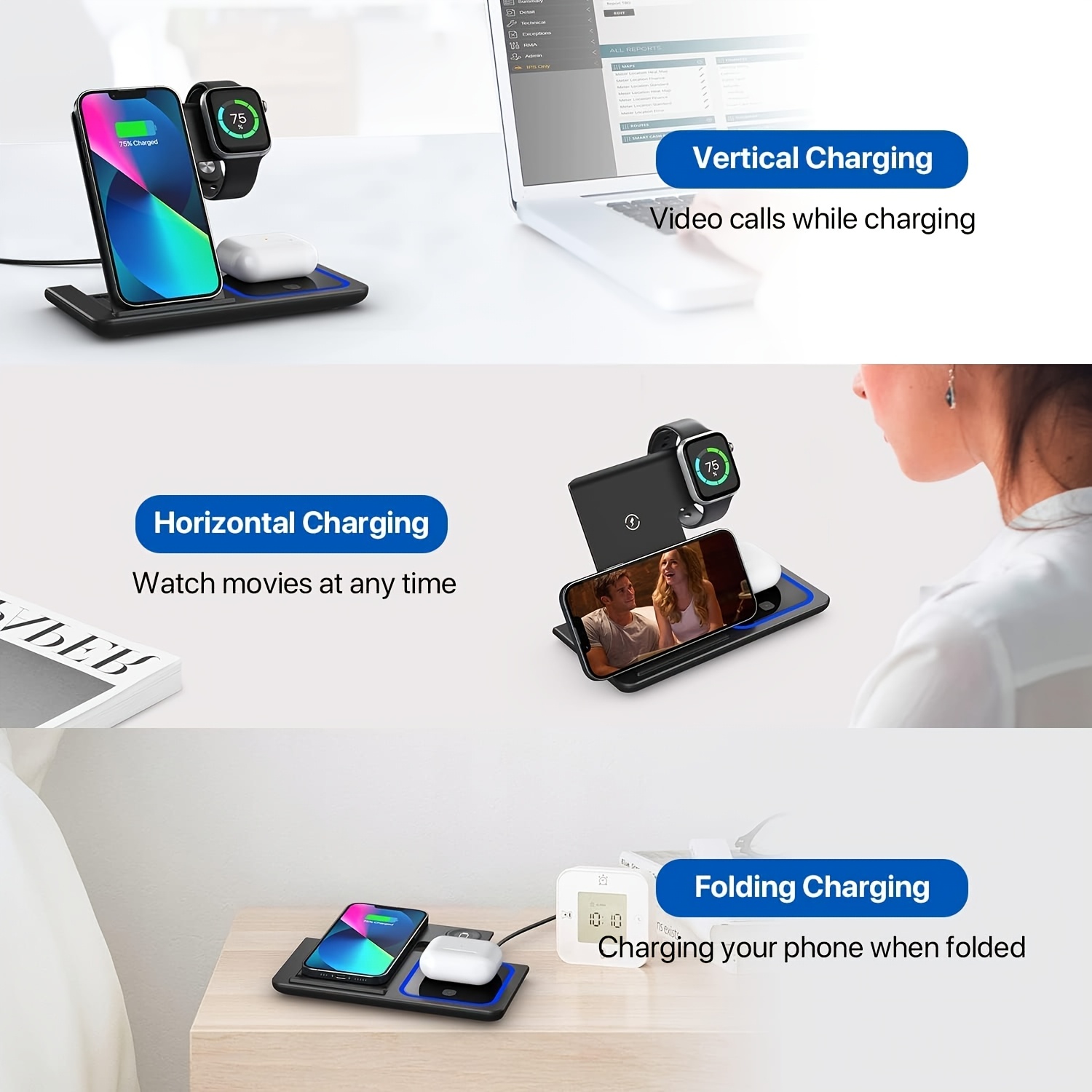 3-in-1 draadloze oplaadstandaa - Watch Charging Dock recensie en prijs